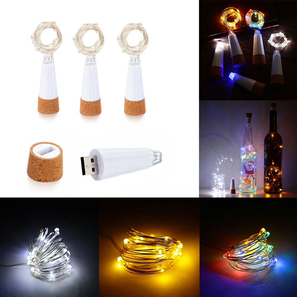Decor Lighting Cork - 2m 20 led garrafa de cortiça