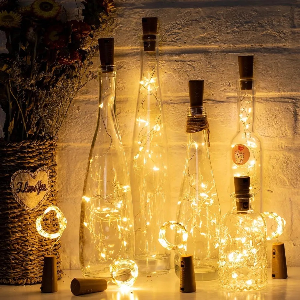 Decor Lighting Cork - Luzes de Cordão LED para Garrafa,