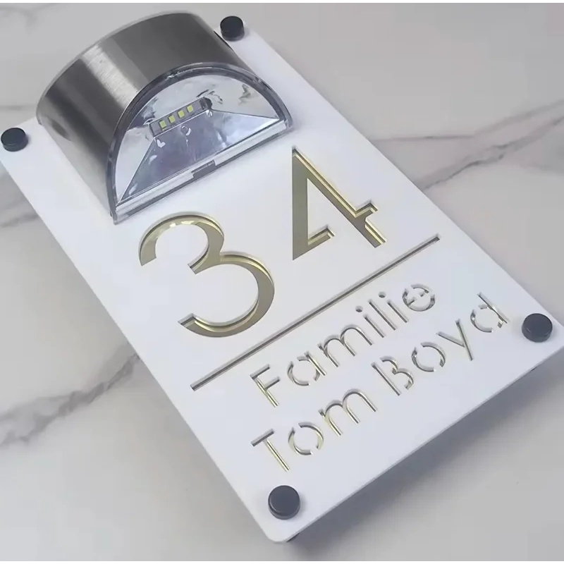 Decor Lighting Address - Placa de Número de Casa em