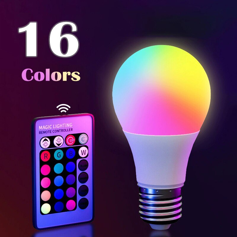 Colour Changing Bulb - Lâmpada LED RGB de 16 Cores,