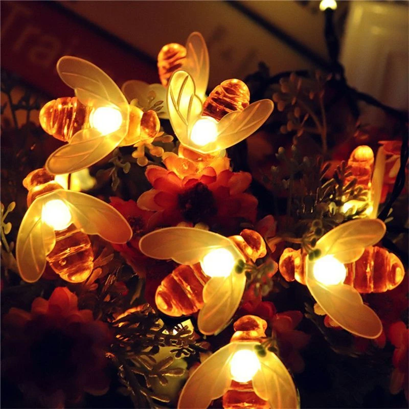 Luzes de Cordão de Abelha Sola - Outdoor Lighting Wedding Decor avaliação e preço