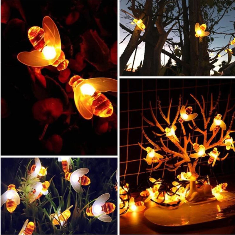 Luzes de Cordão de Abelha Sola - Outdoor Lighting Wedding Decor avaliação e preço
