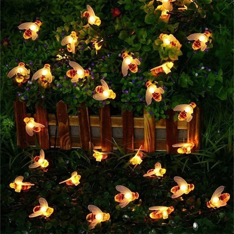 Luzes de Cordão de Abelha Sola - Outdoor Lighting Wedding Decor avaliação e preço