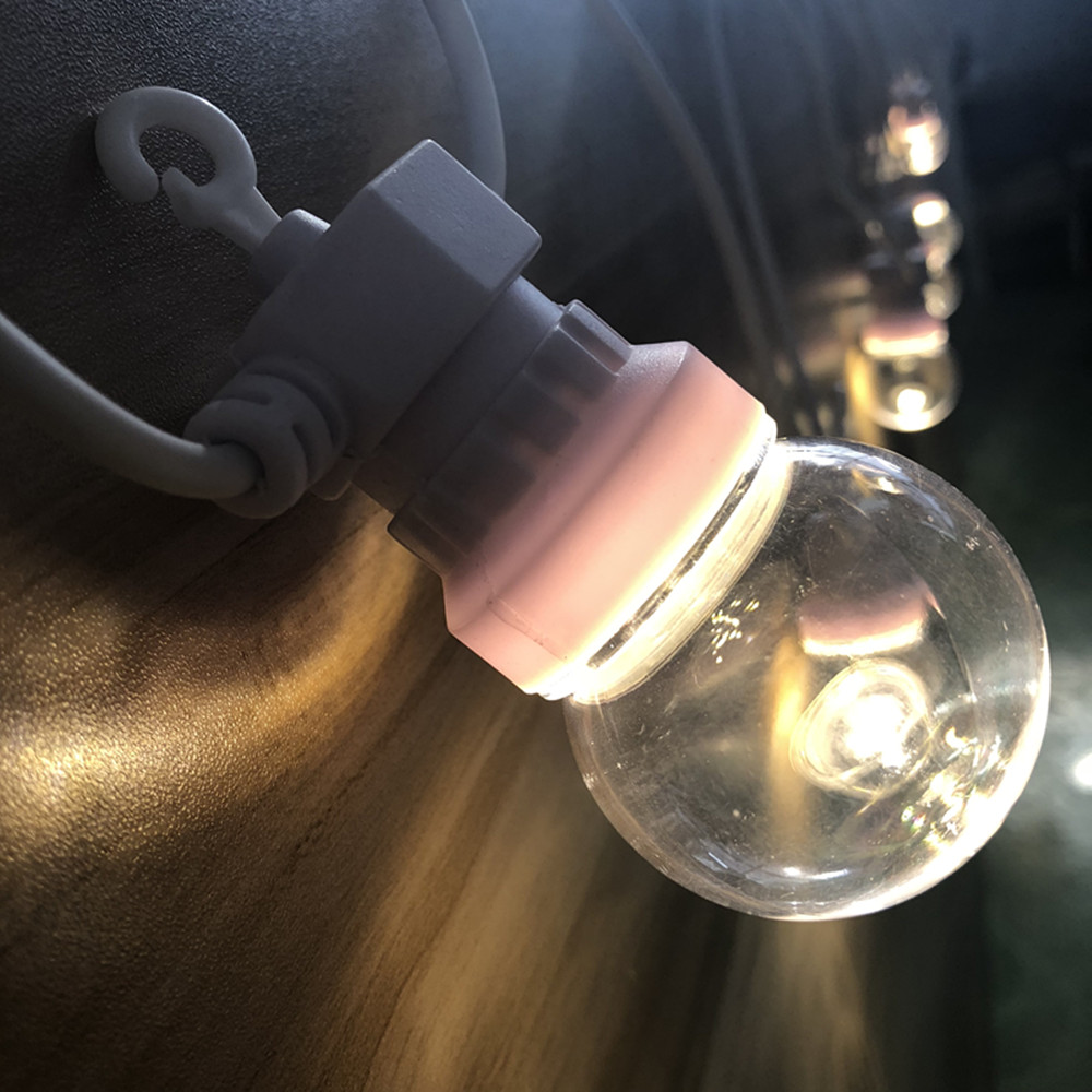 Ip65 g50 cabo branco bola leit - Outdoor Lighting Wedding Decor avaliação e preço