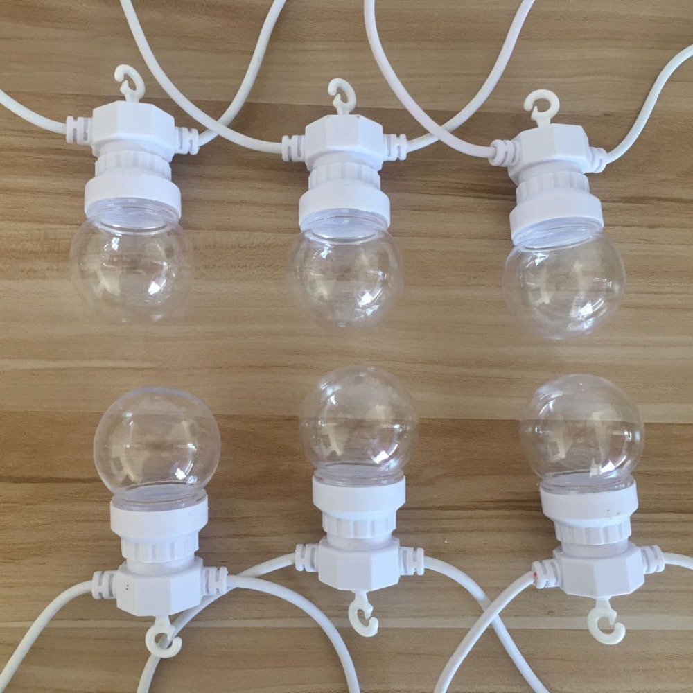 Ip65 g50 cabo branco bola leit - Outdoor Lighting Wedding Decor avaliação e preço