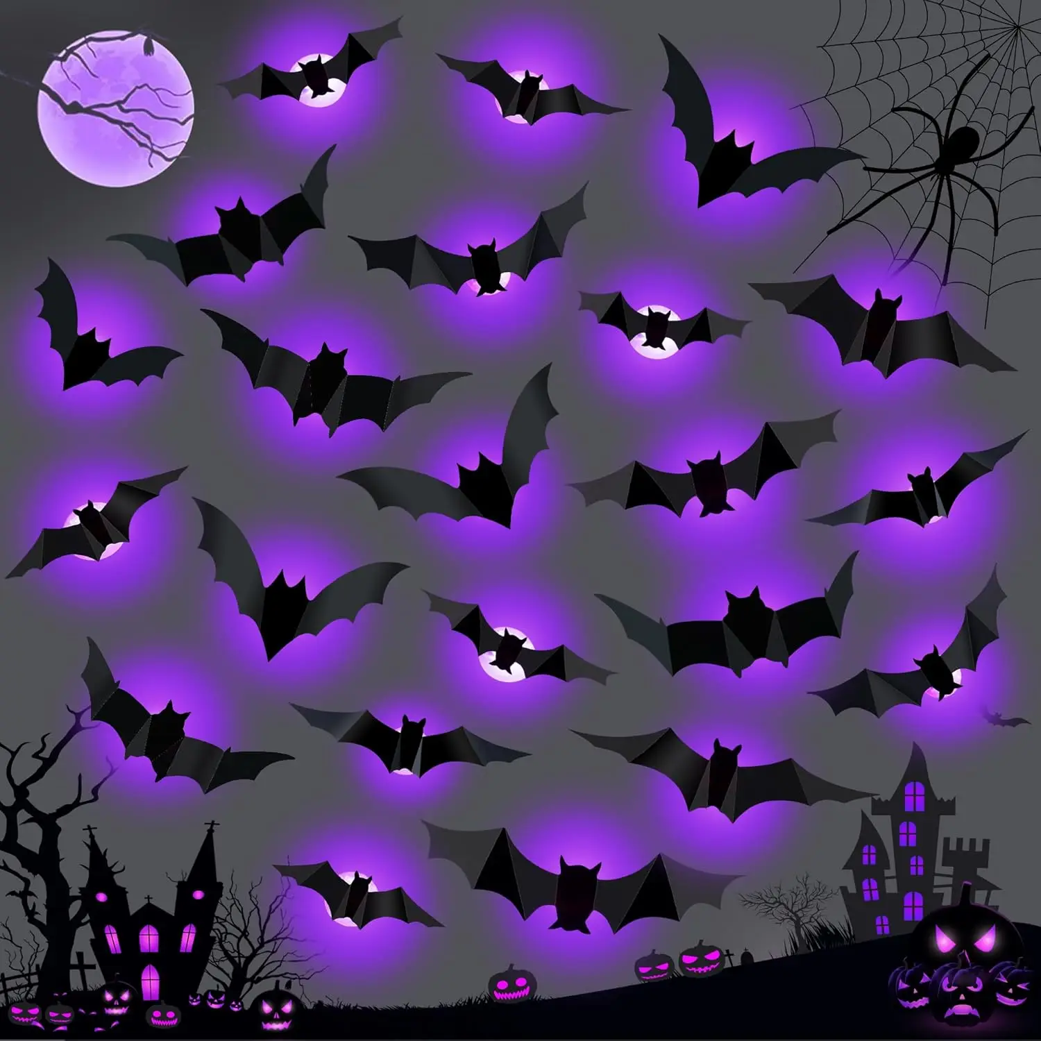 Halloween led morcegos aranha  - Outdoor Lighting Wedding Decor avaliação e preço