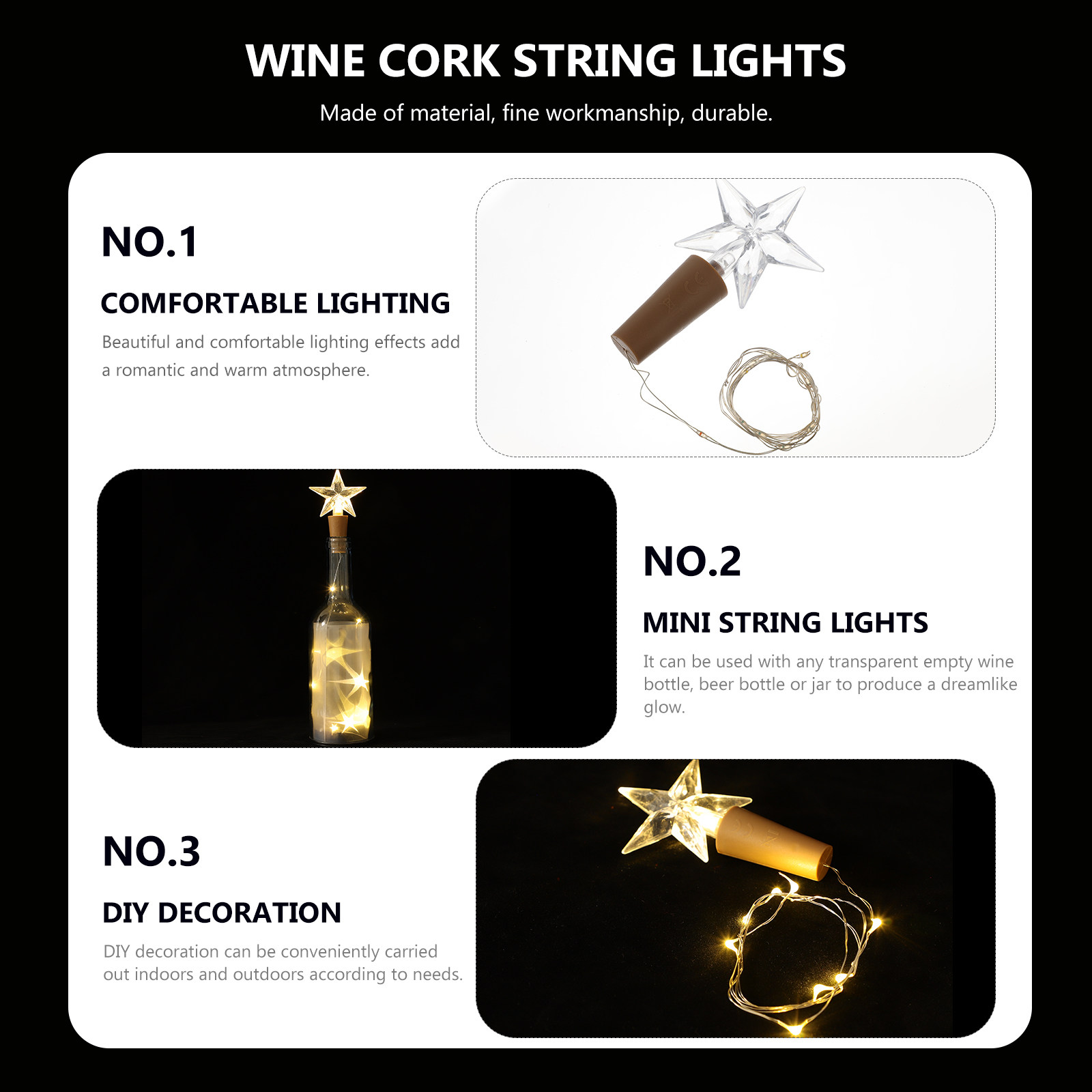 Luzes de cortiça para garrafas - Decor Lighting Cork avaliação e preço